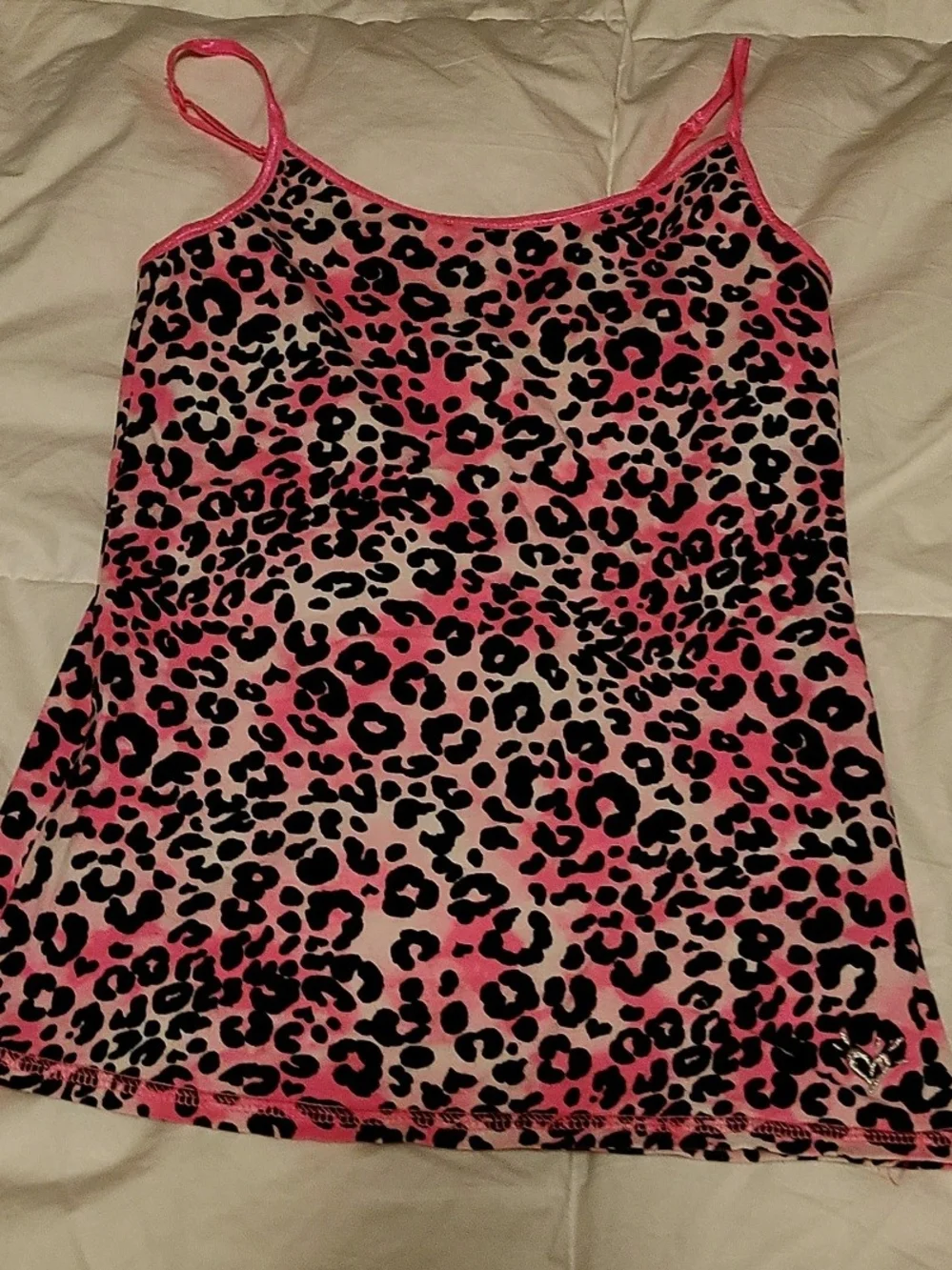 Justice Pink & Black Leopard Print Girls Camisole